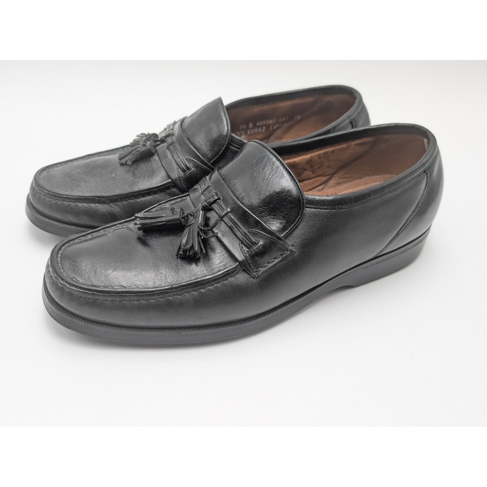 Florsheim Loafers Mens 9.5 Black Comfortech 455245 Tassel Slip On Dress Shoes